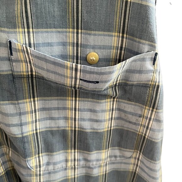 VINTAGE Bugle Boy Shirt Mens M Blue Plaid Western‎ Casual Outdoors Button… - Picture 5 of 7